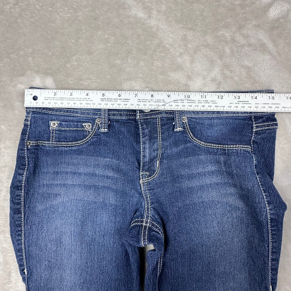 Bongo Womens Dark Wash Capri Jeans Cropped  super low rise Y2K 90s style Size 9 - Picture 5 of 12